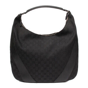 Gucci Shoulder Hobo Bag GG Pattern Tote Bag Black